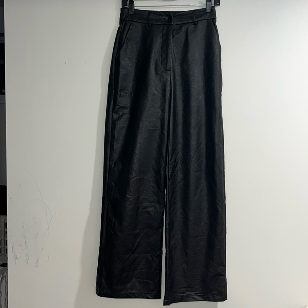 PRINCESS POLLY faux leather wide leg pants